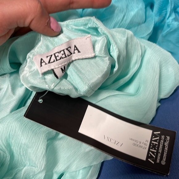 NWT Azeeza Atwood Midi Dress in Sky & Ocean size medium - Picture 4 of 7
